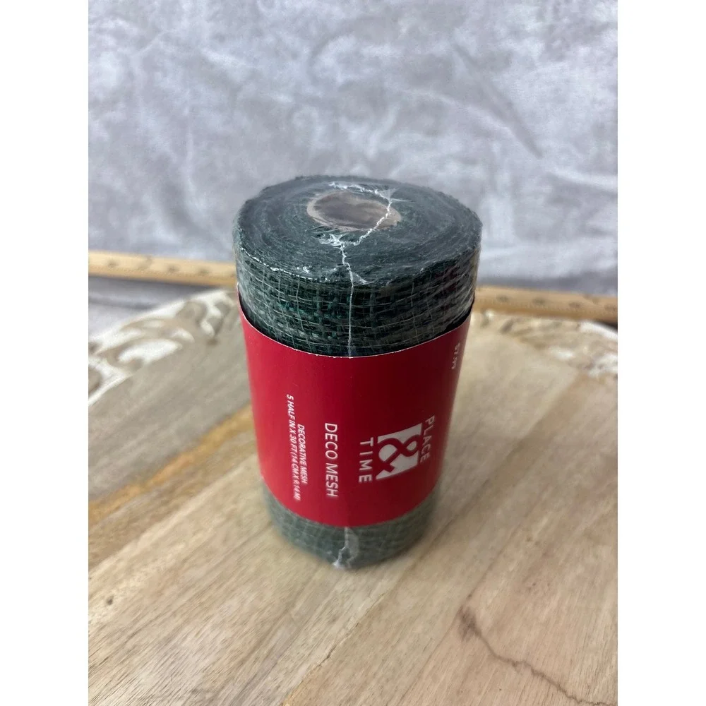 Place & Time Deco Mesh Hunter Green 5.5 Inch x 30 Foot Roll Craft Supply
